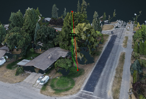 3D Measurment of a tree on a property